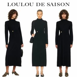 LouLou de Saison Lucero Black Wool Cashmere Dress Sz S 545$